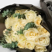10 White Roses Bouquet — Elegant Black Wrap