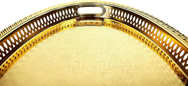 صينية بيضوية ذهبية 60.2×44.1 سم من Zolten – أنيقة وفاخرة