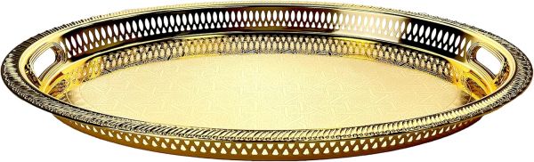 Zolten Oval Tray Gold 53.8×39 cm – Stylish Serving Piece