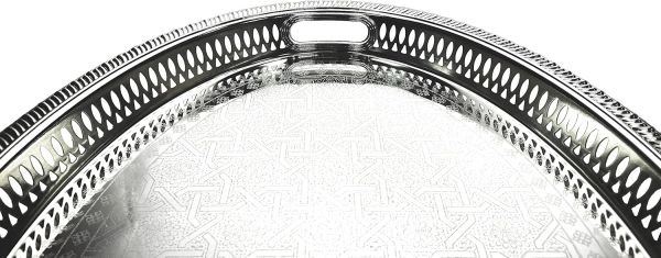 Zolten Oval Tray Silver 60.2×44.1 cm – Elegant Serving