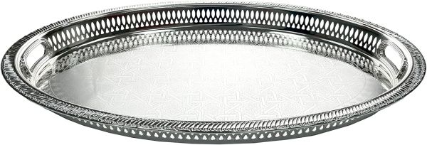 صينية بيضوية 53.8*39 سم من Zolten - فضي صينية بيضوية 53.8*39 سم من Zolten - فضي