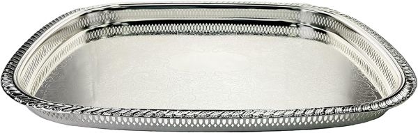 Zolten Rectangular Tray Silver 59.5×46.8 cm – Elegant Serving Zolten Rectangular Tray Silver 59.5×46.8 cm – Elegant Serving