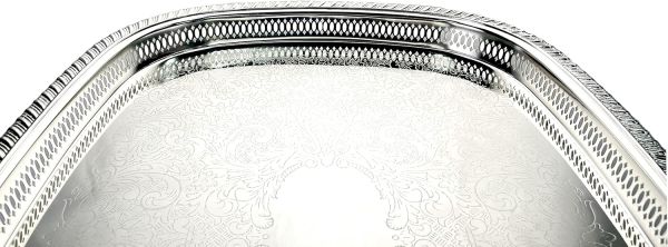 صينية مستطيلة فضية 45.3×34.5 سم من Zolten – أنيقة وعملية