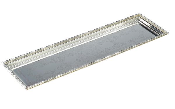 Zolten Rectangular Tray Silver 60×17 cm – Elegant Serving Zolten Rectangular Tray Silver 60×17 cm – Elegant Serving