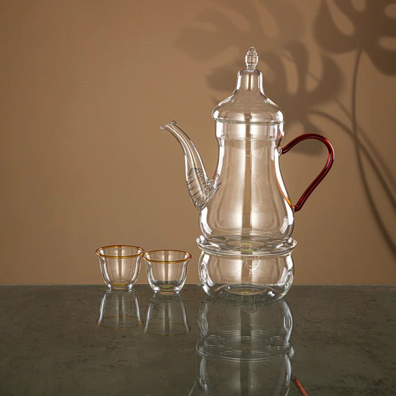 طقم قهوة عربية 8 قطع زجاج من Almarjan