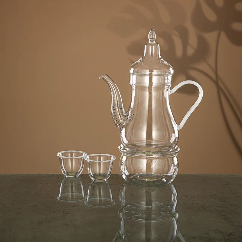 طقم قهوة عربية 8 قطع زجاج من Almarjan
