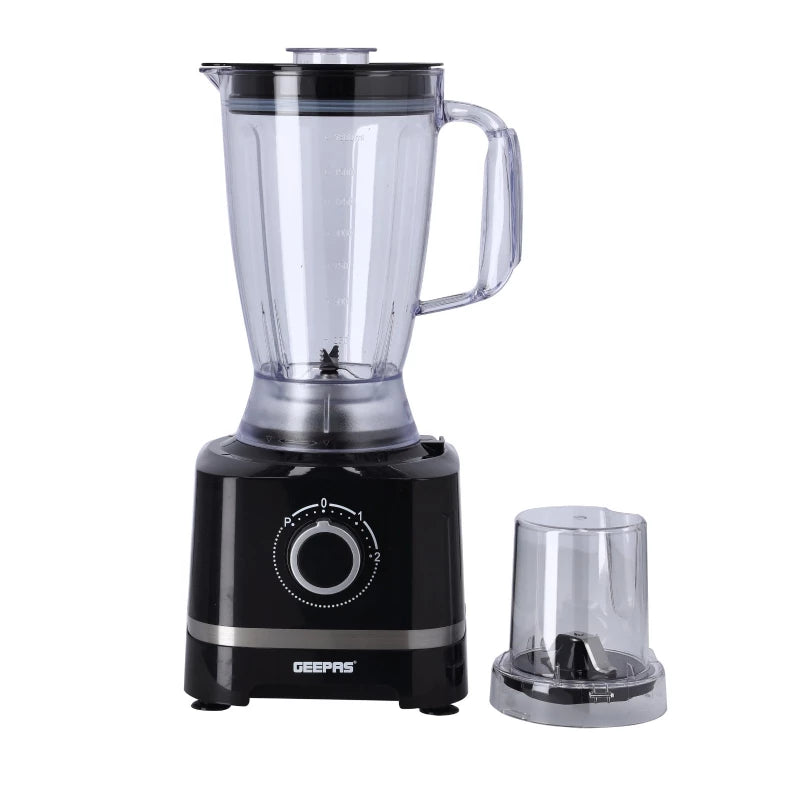 Geepas GSB5487 10-in-1 Food Processor – 800W, Stainless Steel, Blender, Slicer, Juicer & More | Black