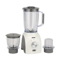 Geepas GSB44034N 3-in-1 Blender – 600W, 3 Speed & Pulse, Grinder & Chopper Attachments | White & Grey