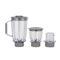 Geepas GSB44034N 3-in-1 Blender – 600W, 3 Speed & Pulse, Grinder & Chopper Attachments | White & Grey