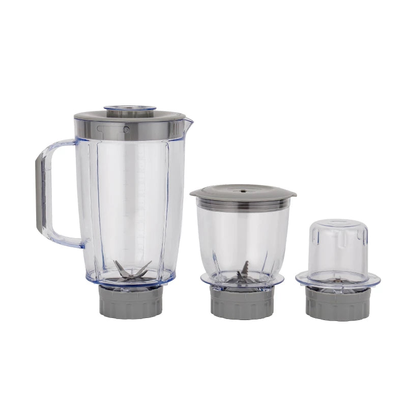 Geepas GSB44034N 3-in-1 Blender – 600W, 3 Speed & Pulse, Grinder & Chopper Attachments | White & Grey