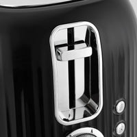 Geepas Fluted 2-Slice Bread Toaster, 6 Browning Levels, Black, GBT36558UK-BK