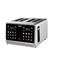 Geepas Digital 4-Slice Toaster, LED Touch, 6 Modes, Silver GBT36569UK