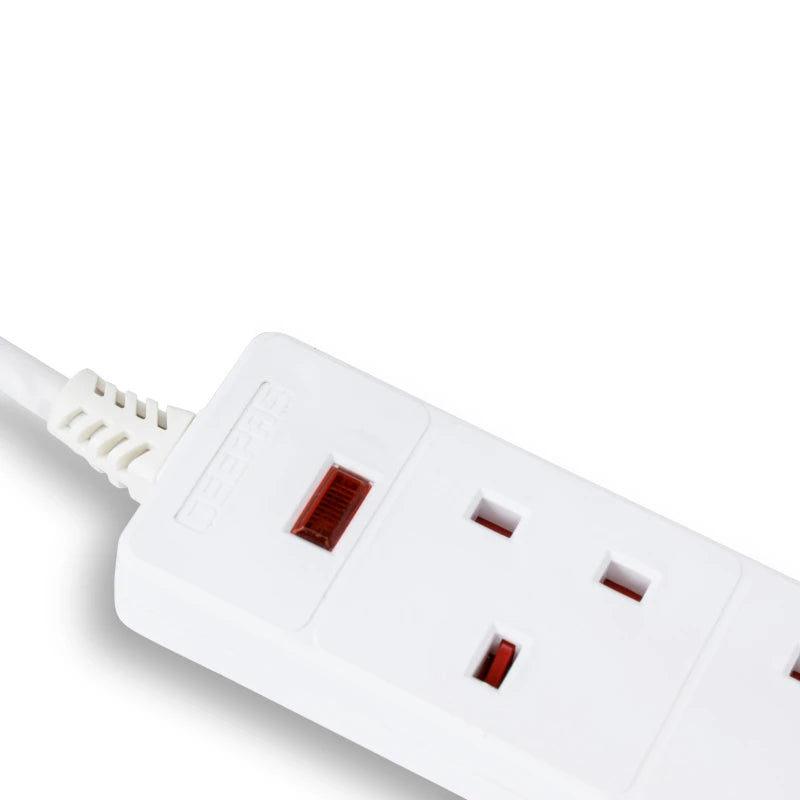 Geepas 2-Gang Extension Lead, 2990W, 2m Cable GES58135