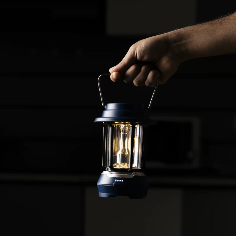 Olsenmark OME2824 LED Emergency Lantern with Solar Charging – 7 Hours Runtime | Portable | Blue | 2-Year Warranty