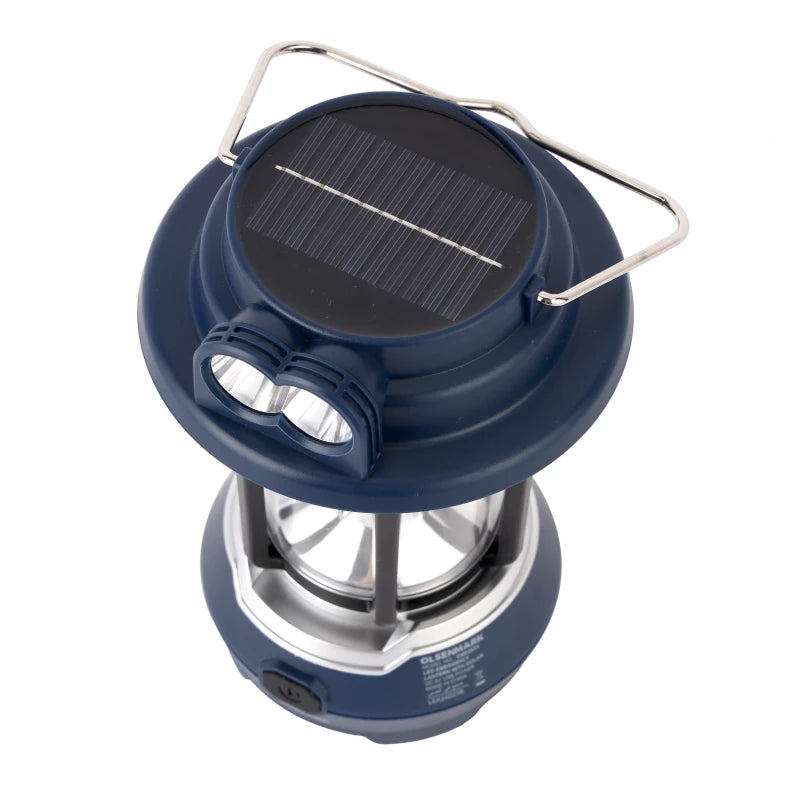 Olsenmark OME2824 LED Emergency Lantern with Solar Charging – 7 Hours Runtime | Portable | Blue | 2-Year Warranty