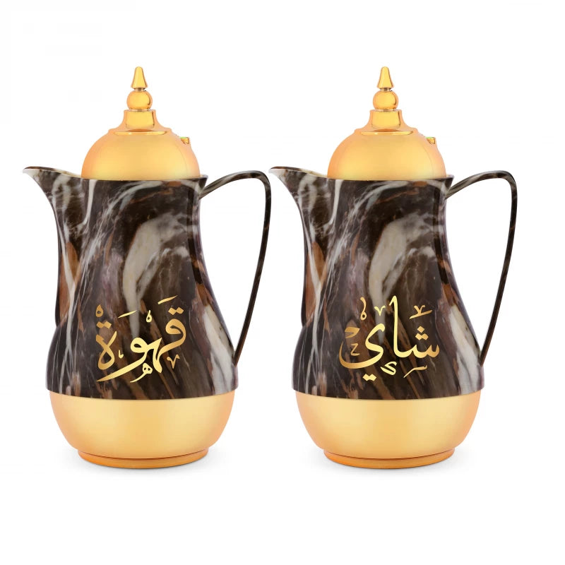 Royalford RF9413 Double-Wall Marble Tea & Cawa Set – 1L × 2 Royalford RF9413 Double-Wall Marble Tea & Cawa Set – 1L × 2