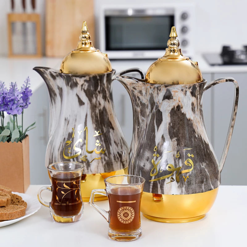 Royalford RF9413 Double-Wall Marble Tea & Cawa Set – 1L × 2 Royalford RF9413 Double-Wall Marble Tea & Cawa Set – 1L × 2