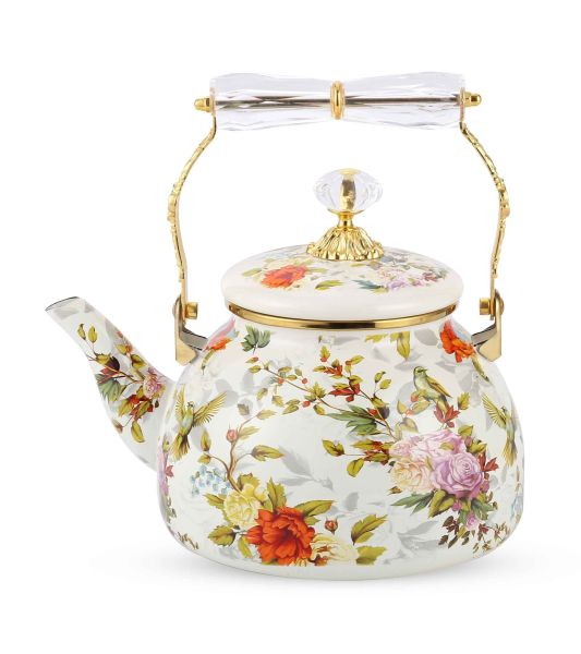 LifeSmile 2.8L Metal Teapot with Floral Design – Multi Colors