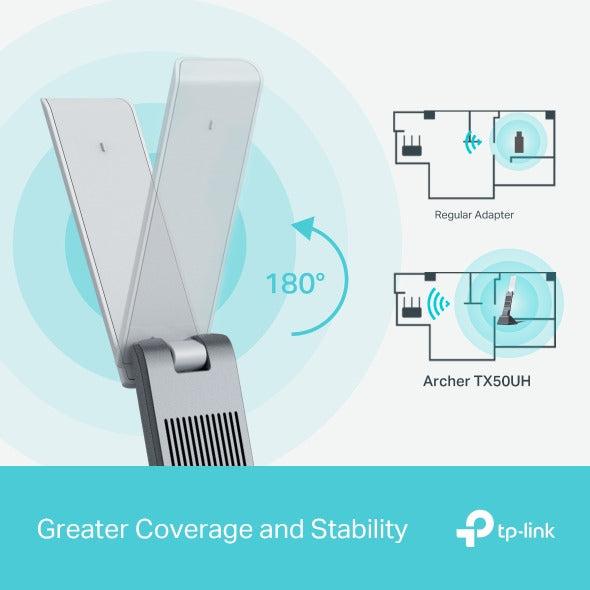 محول يو اس بي لاسلكي عالي الكسب TP-Link Archer TX50UH-AX3000