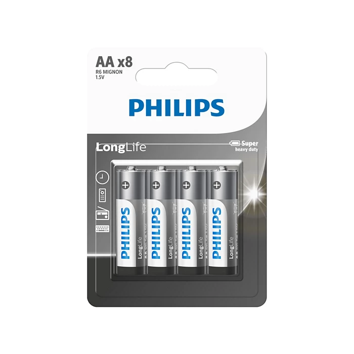 Philips LongLife R6L8BL/40 AA Battery – Long Lasting
