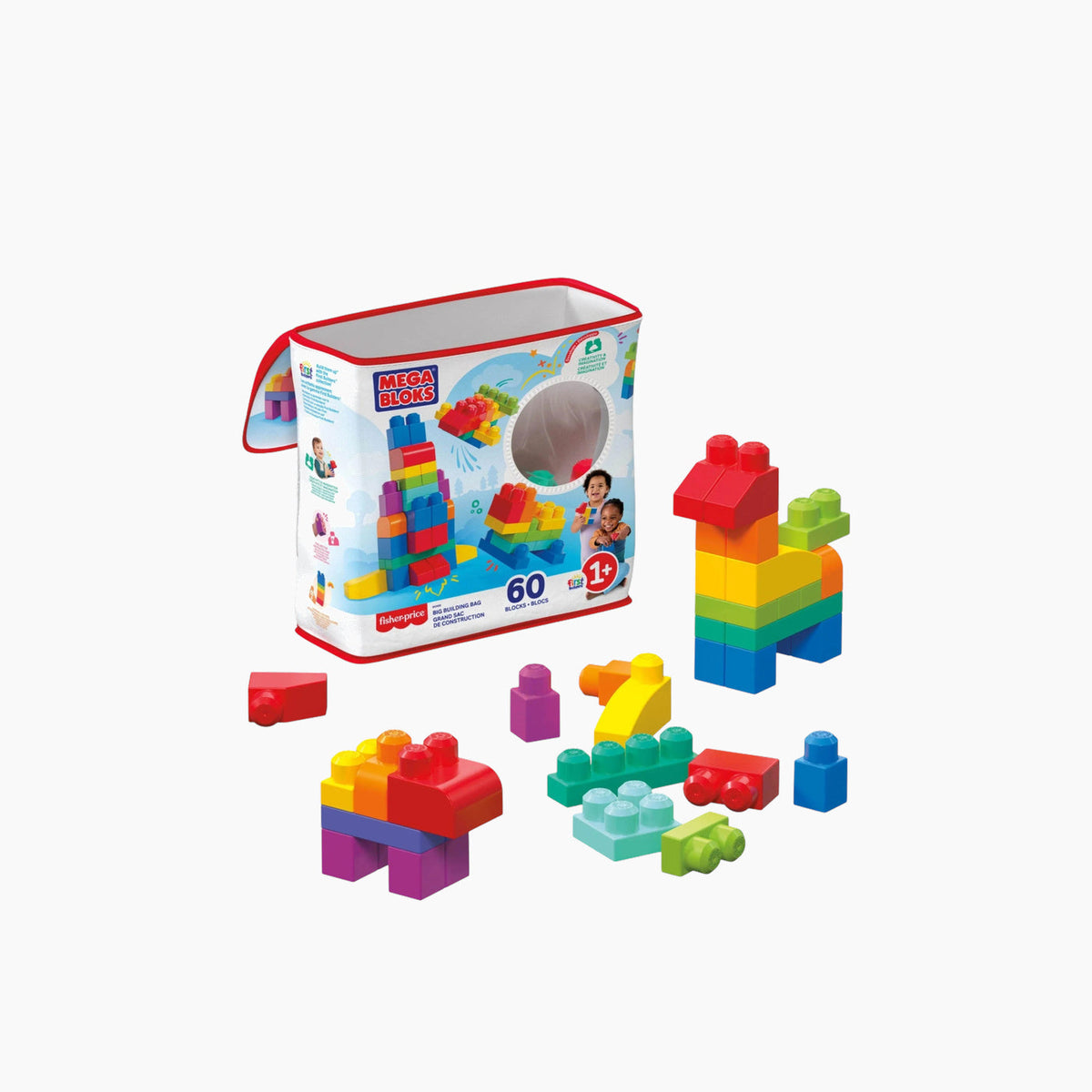 Mega Bloks First Builders Building Bag 60 Pcs Classic