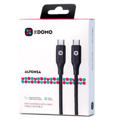 DOMO ALFONSA Fast Charging Nylon Braided USB-C to Type-C Cable Black
