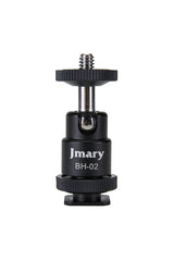 Jmary Portable Phone Holder Mount With Cold Shoe 1/4 Tripod Mount Stand - Black