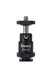 Jmary Portable Phone Holder Mount With Cold Shoe 1/4 Tripod Mount Stand - Black