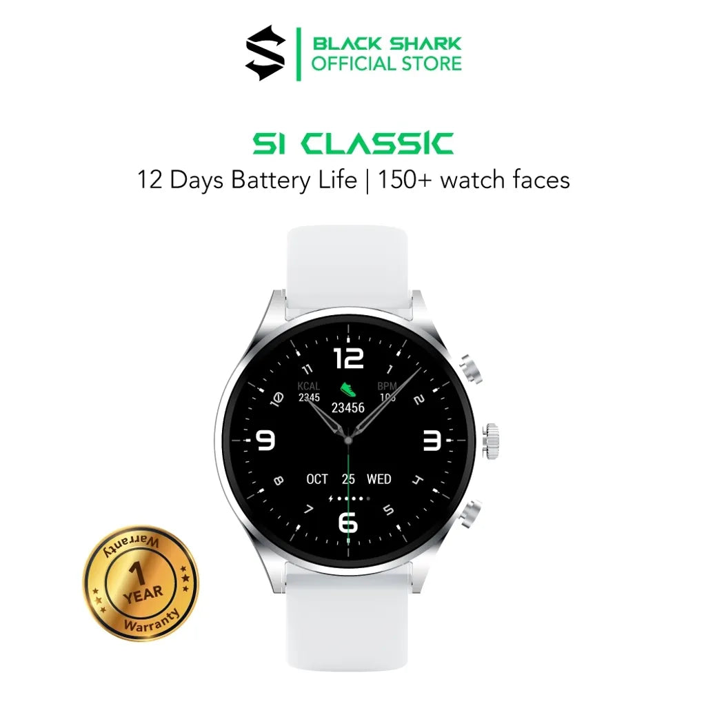 Black Shark S1 Classic Smartwatch, 1.43'' AMOLED Display