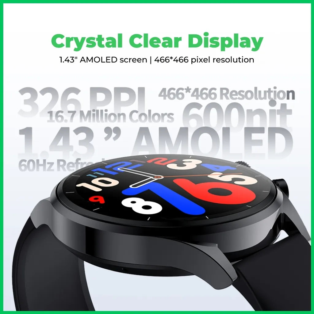 Black Shark S1 Classic Smartwatch, 1.43'' AMOLED Display