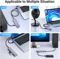 يوجرين موزع USB 3.0 بـ3 منافذ USB-A ومنفذ USB-C + طاقة USB-C
