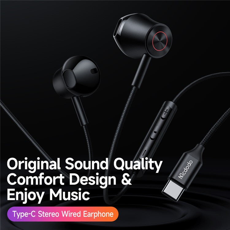 Mcdodo Type C Stereo Wired Earphones with HD Call Microphone Mcdodo Type C Stereo Wired Earphones with HD Call Microphone