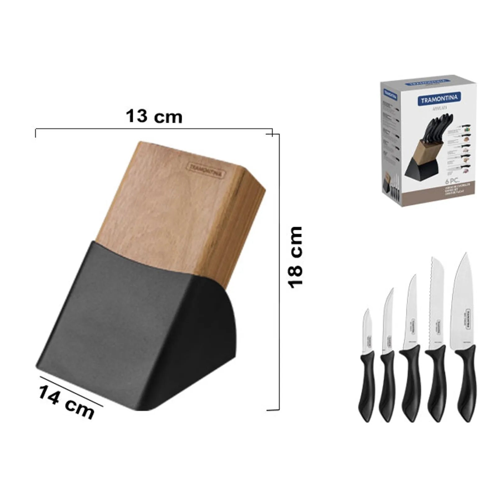 Tramontina Ultracorte 6-Piece Knife Set - Black