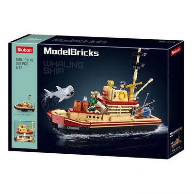 مجموعة بناء Sluban Catherine Fishing Boat - 592 قطعة