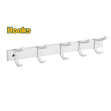 Jadever Wall Hook Rack – 5 Hooks, Space Aluminum | JDZG1508