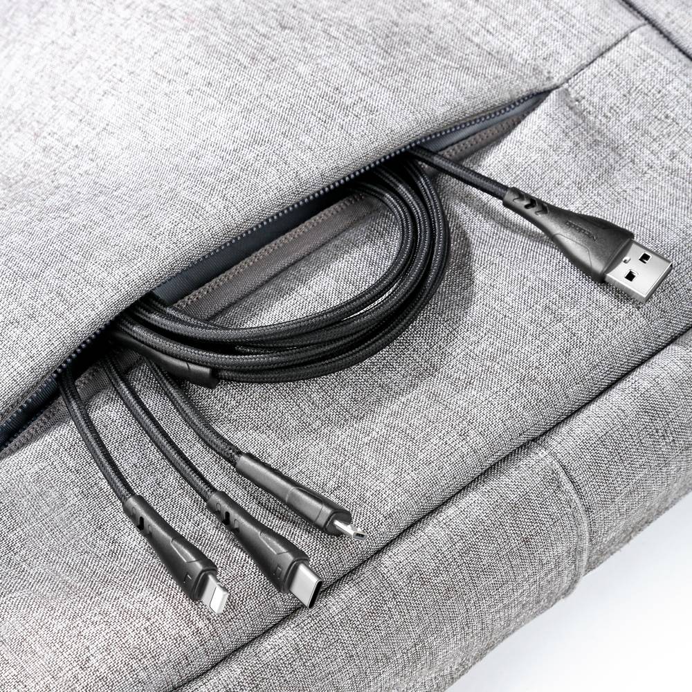 Mcdodo 3in1 USB to USB-C / Lightning / Micro USB Cable / 1.2m - Black