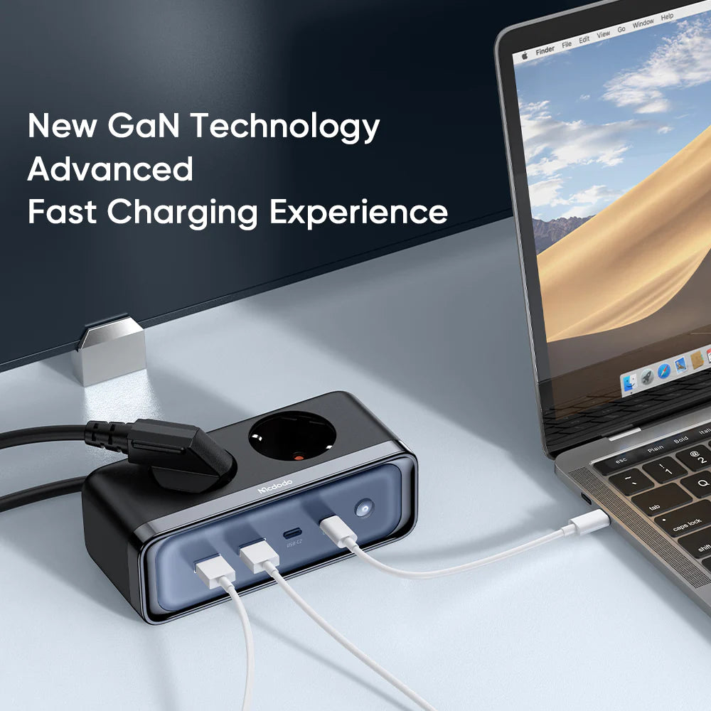 Mcdodo 6 in 1 Power Strip 70W with Lightning Protection - Black Mcdodo 6 in 1 Power Strip 70W with Lightning Protection - Black