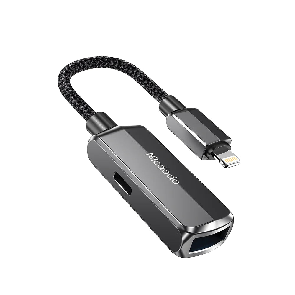 Mcdodo OTG 2 in 1 Convertor Lightning to USB-A 3.0 & Lightning - Black