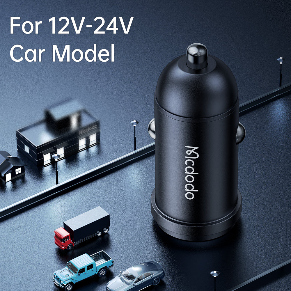 Mcdodo 30W USB C PD Fast Car Charger for On the Go Charging - Black