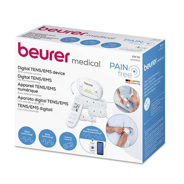 Beurer EM 70 Wireless TENS/EMS Device for Pain Relief & Muscle Stimulation