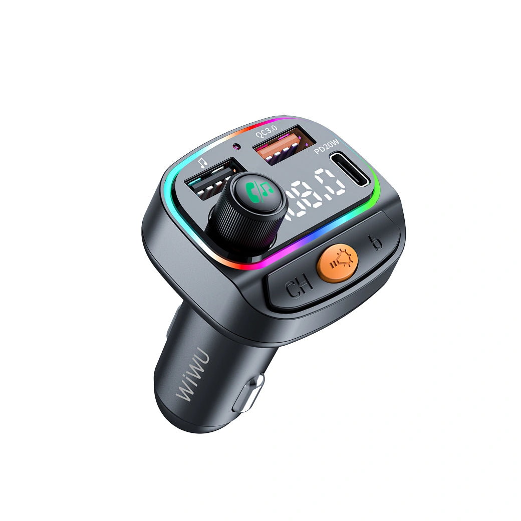 WiWU Car FM Transmitter BT 5.3, RGB, 38W Fast Charge WiWU Car FM Transmitter BT 5.3, RGB, 38W Fast Charge