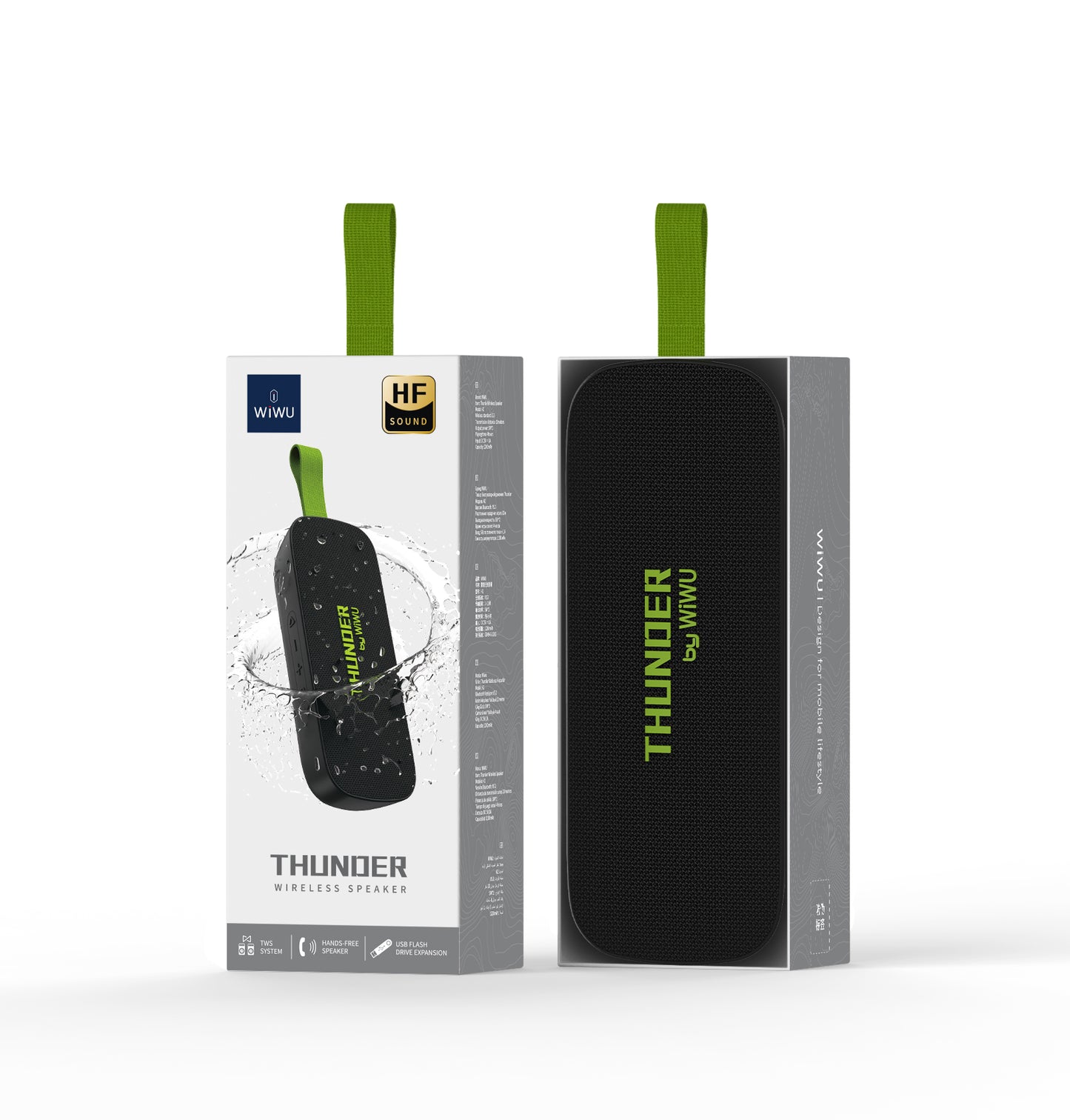 WIWU Thunder Wireless Speaker H2 Wireless Power & Durability - Black