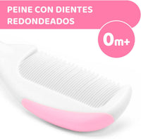 Chicco Baby Brush & Comb Set Soft & Safe for Delicate Scalp - Pink