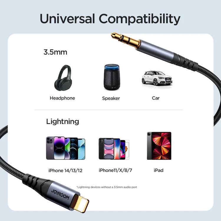 Joyroom AUX Audio Cable Lightning to 3.5mm 1.2m - Black Joyroom AUX Audio Cable Lightning to 3.5mm 1.2m - Black