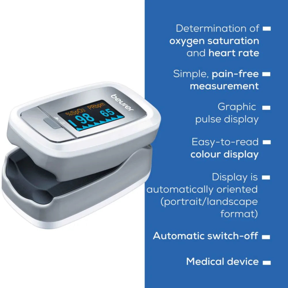 Beurer PO 30 Pulse Oximeter for Oxygen & Heart Rate Monitoring