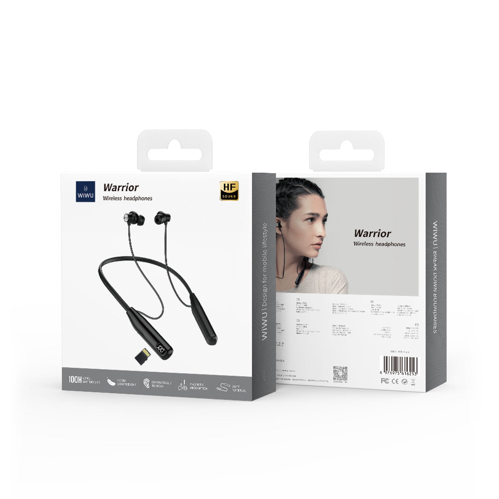 WIWU GB06 Warrior Wireless headphones 100h Battery & Crisp Sound - Black WIWU GB06 Warrior Wireless headphones 100h Battery & Crisp Sound - Black