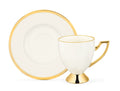Madame Coco Yolande Olivier 4-Piece Coffee Cup Set – Striped Design with Gold Details
