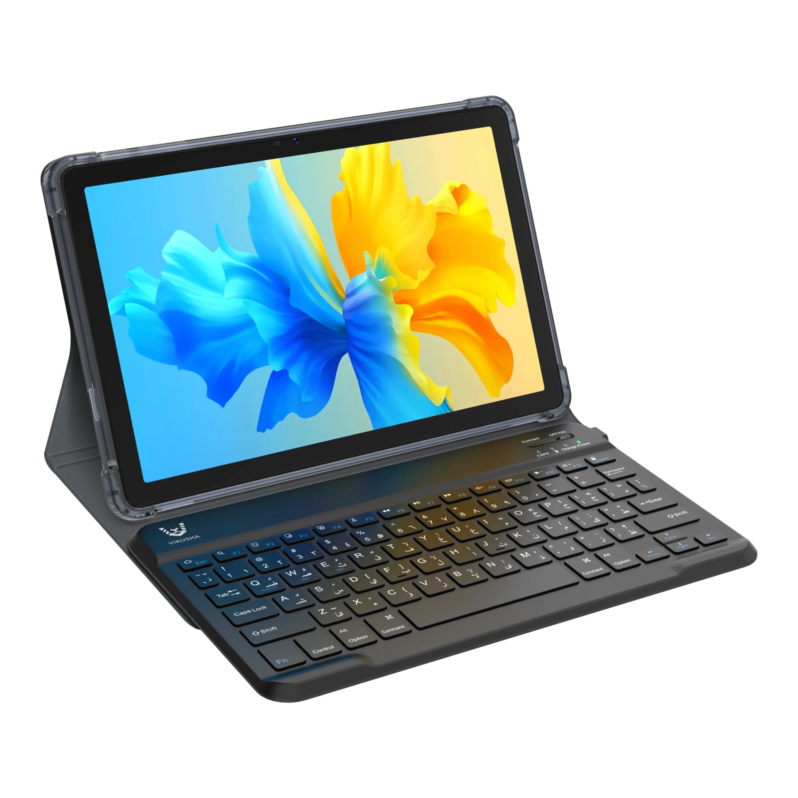 VIKUSHA V-M1 Tablet Bundle: Holster Keyboard & Cover, Al Maher Educational Card, 3-Month IPTV Subscription & 10 JD Lens Center Voucher
