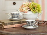 Madame Coco Chic 4-Piece Coffee Cup Set – Elegant Large Capacity Cups for Stylish Coffee Moments