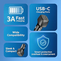 Philips DLP5522C 60W Dual USB-C Car Charger Fast Charging